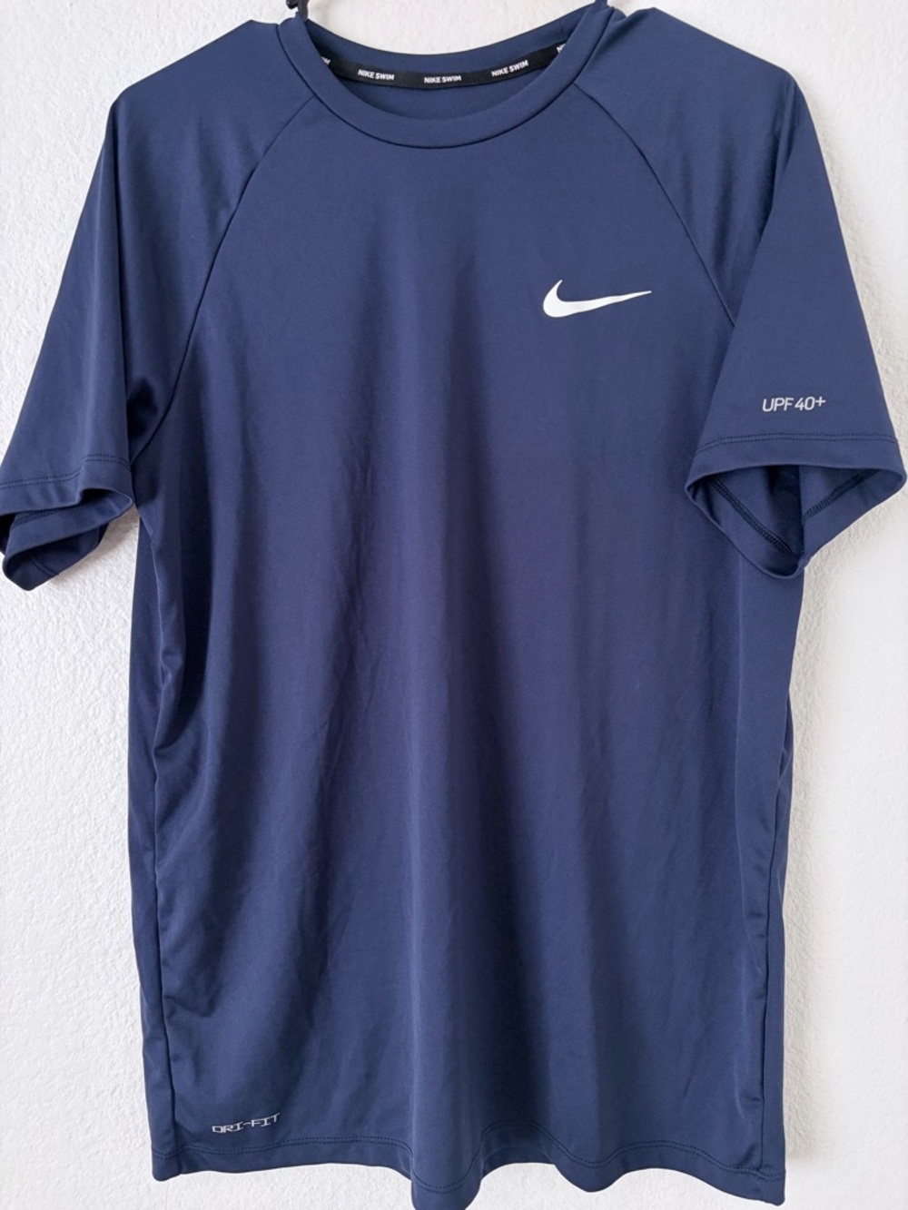 Nike Navy Blue Dri-FIT Short Sleeve Tee with White Swoosh
